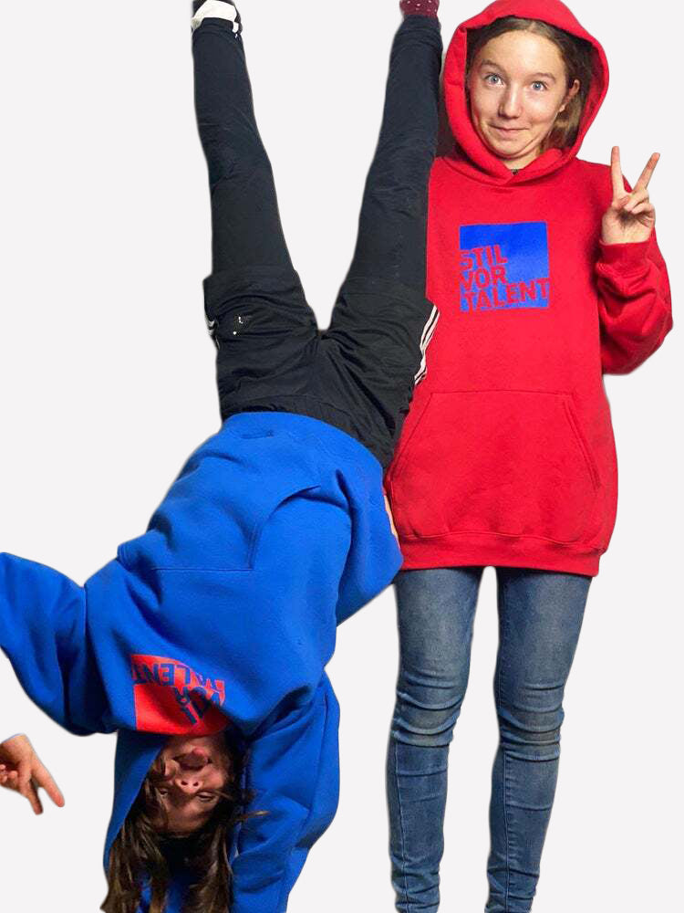 Stil vor Talent Kids Red Hoodie Blue Logo